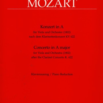 CONCERTO IN A MAJOR KV 622 FOR VIOLA AND ORCHESTRA